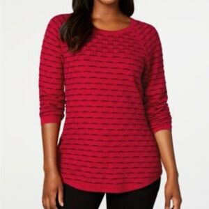 Karen Scott 2XL Red Knit Top